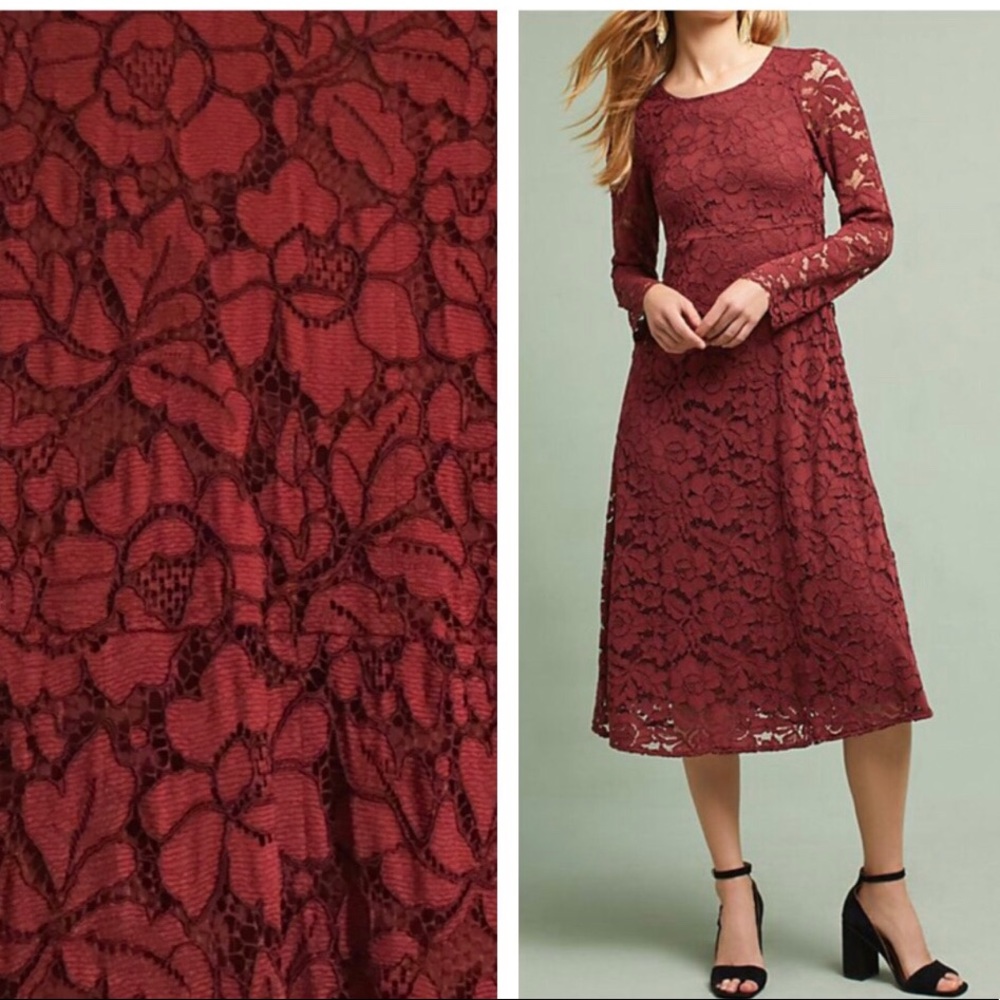 Anthropologie (Ottodame) Garnet Lace Dress